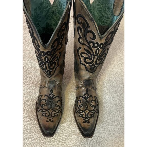 Corral Mens Cowboy Western Boots Brown Embroidered Leather 10M main image 7